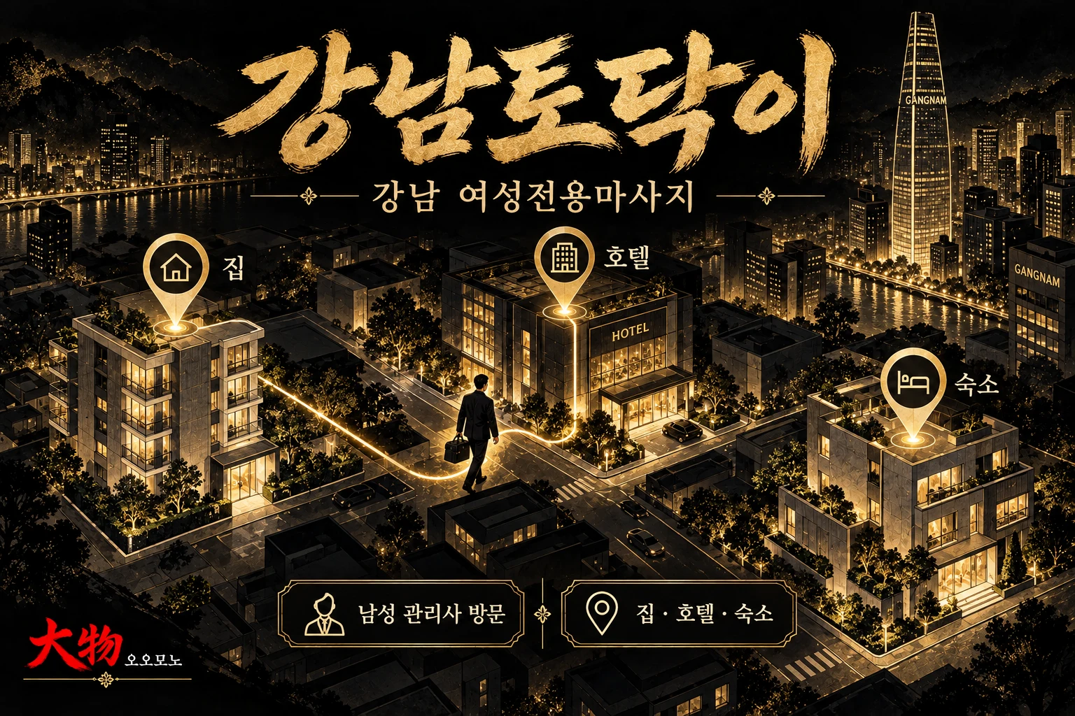 강남의 집과 호텔, 숙소로 방문하는 여성전용마사지 서비스 소개