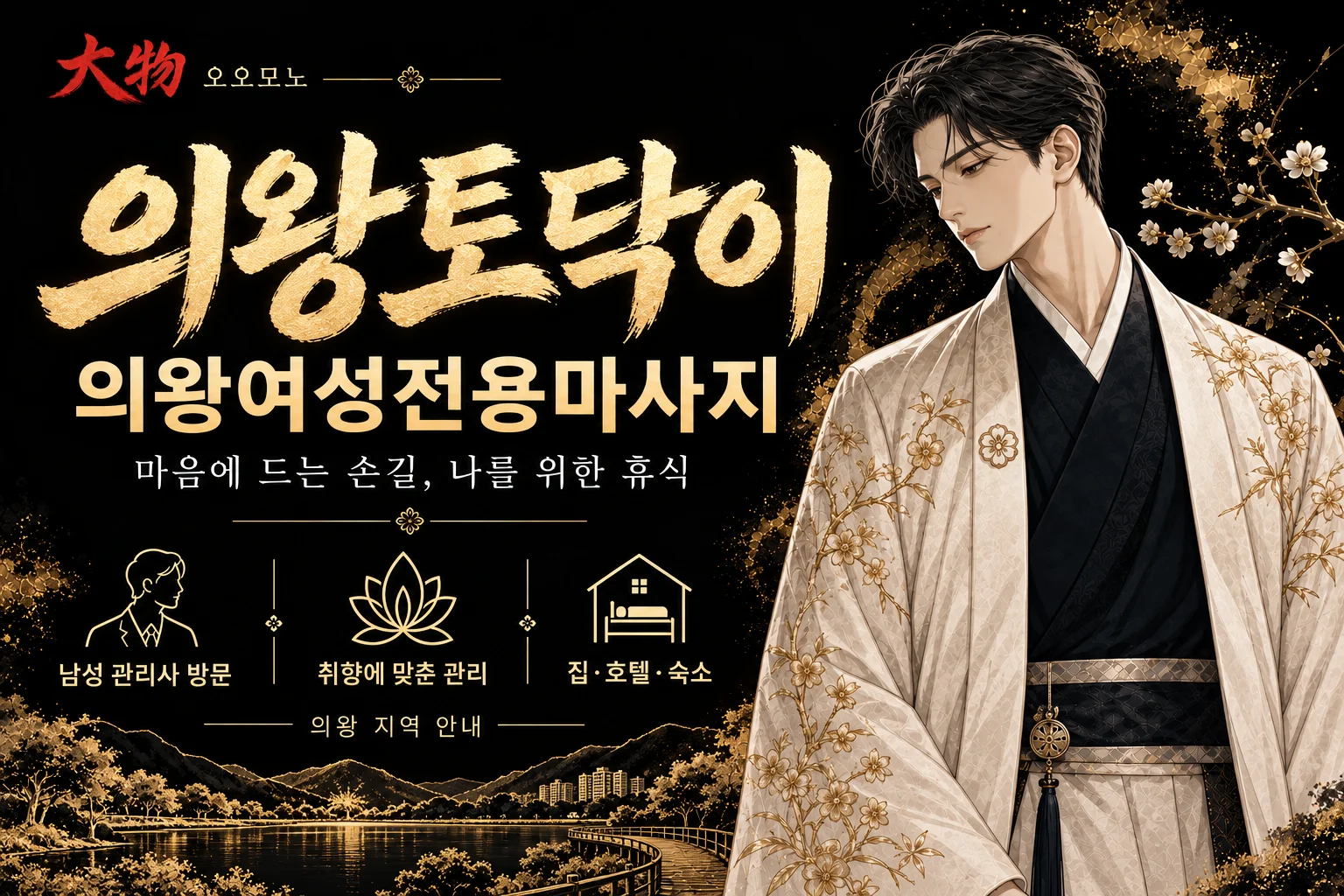 의왕토닥이·의왕여성전용마사지 — 오오모노 지역 브랜드 일러스트